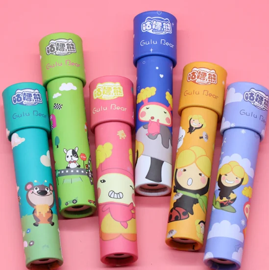 Hot Sell Magic Prism Toy Multi Pattern Rotatable Paper Kaleidoscope Children Interesiting Spin Paper Cartoon Kaleidoscope