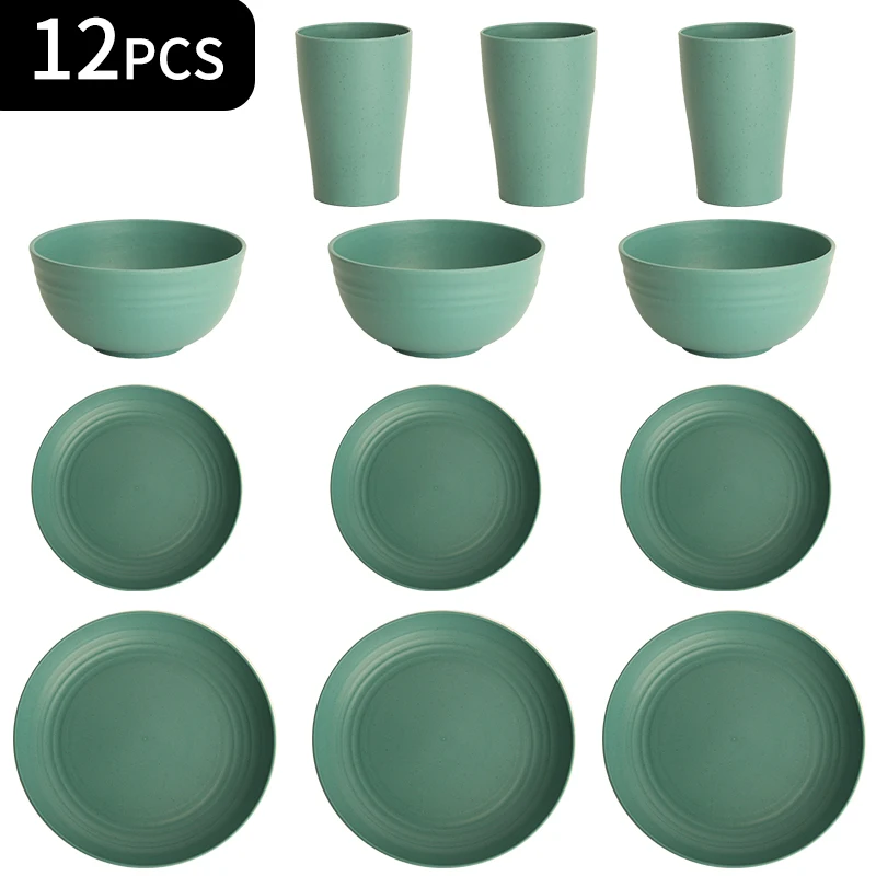 Wheat Straw Dinnerware Sets / Unbreakable Dinnerware Sets / Dishwasher Microwave Safe Dinnerware