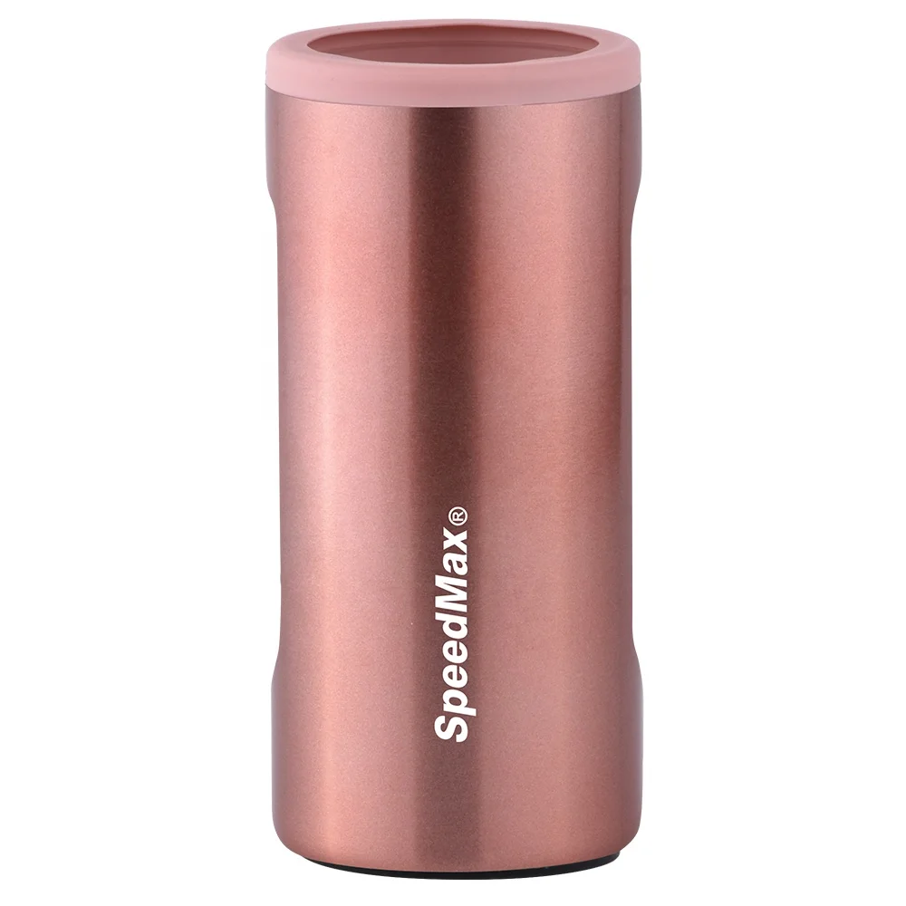 12.oz Thermo Insulated Vacuum Can Beer Cup Walnut wood design  350ml Slim Beer Tumbler Beverage Insulated Holder