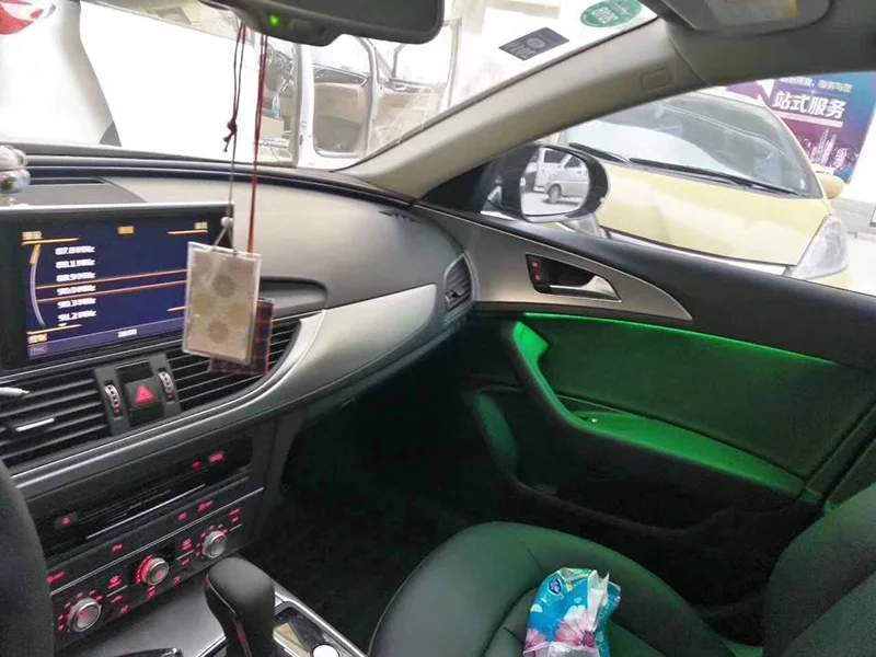 16/32/64 Color RGB Strip Light Car Interior Lights Car Ambient Light For Audi A6 C7 2012-2018