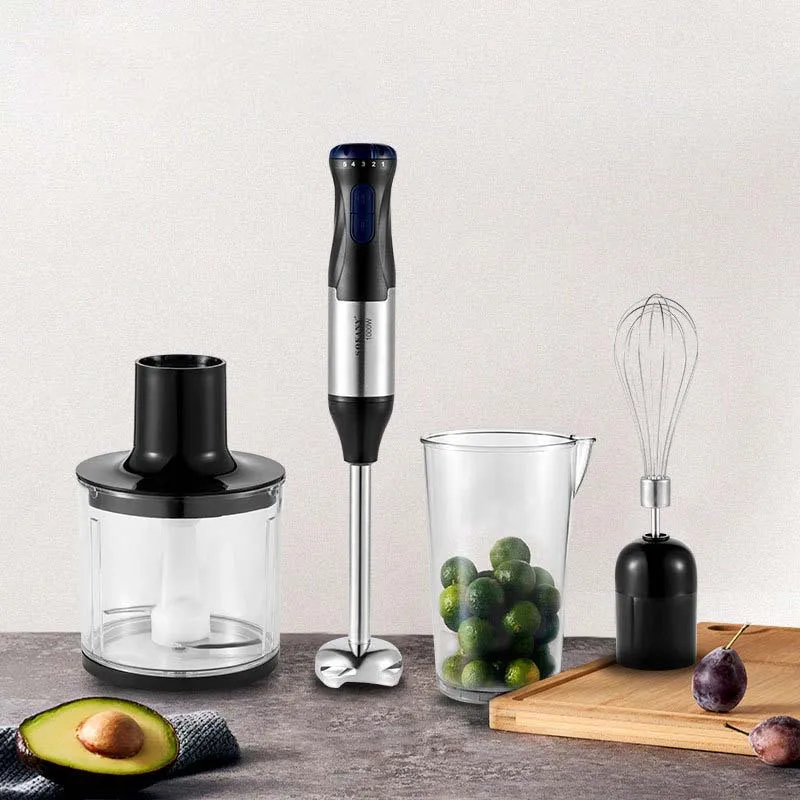 Mini 4 in 1 Electric Hand Blender Whisk Food Mixer Set Portable Hand Stick Smoothie Immersion Blender For Kitchen