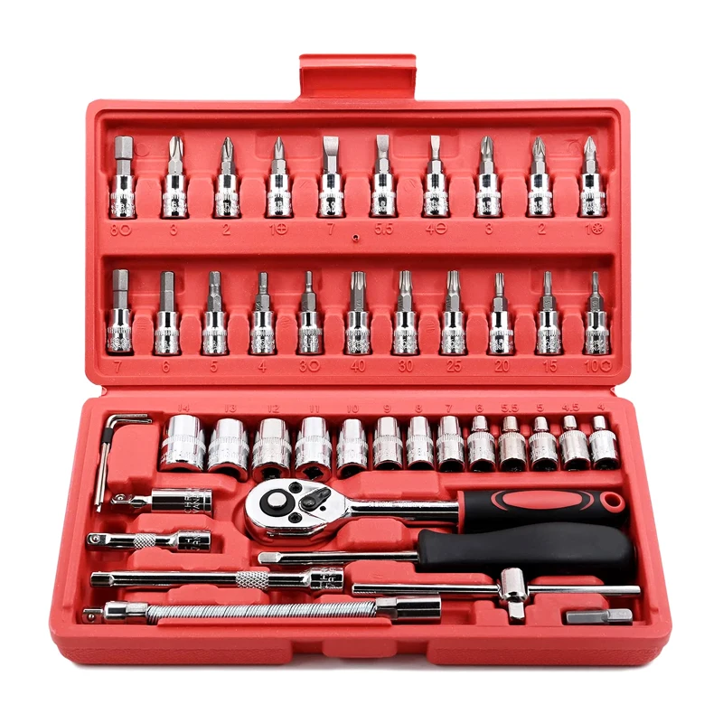 53 шт розетки Наборы инструментов Набор комбинация крутящий момент набор