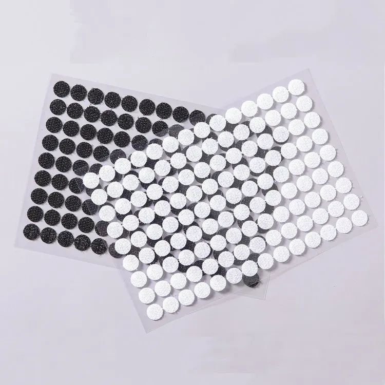 Strong sticky 20mm Customized size double side back glue self adhesives hook and loop dots