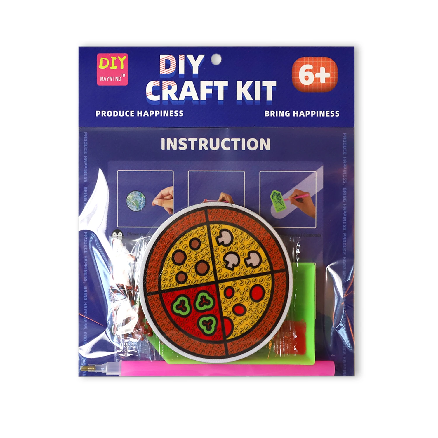 Brand new kitchen coloring toys stress relief family hand activity hobby kit food diy diamond paint fridge magnet