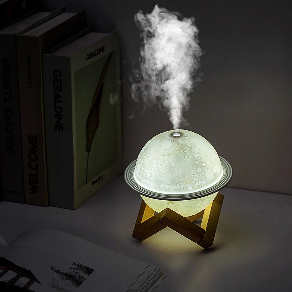 Round Colorful 200Ml Mini Usb Ultrasonic Planet Wet Night Light Aroma Essential Oil Diffuser Air Humidifier