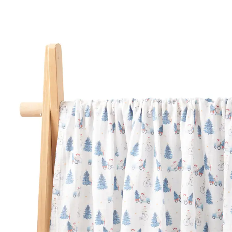 Wholesale flora printing 100% organic bamboo receiving baby muslin swaddle blankets for sleeping