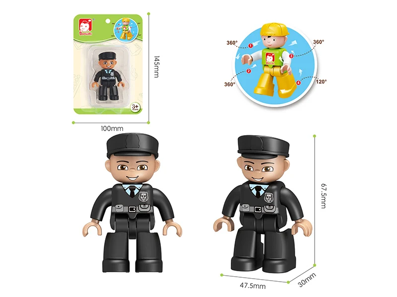 Hot Sale Educational Building Block Toy Plastic Children Diy Assemble Building Block Toy Cartoon Dolls Action Toy