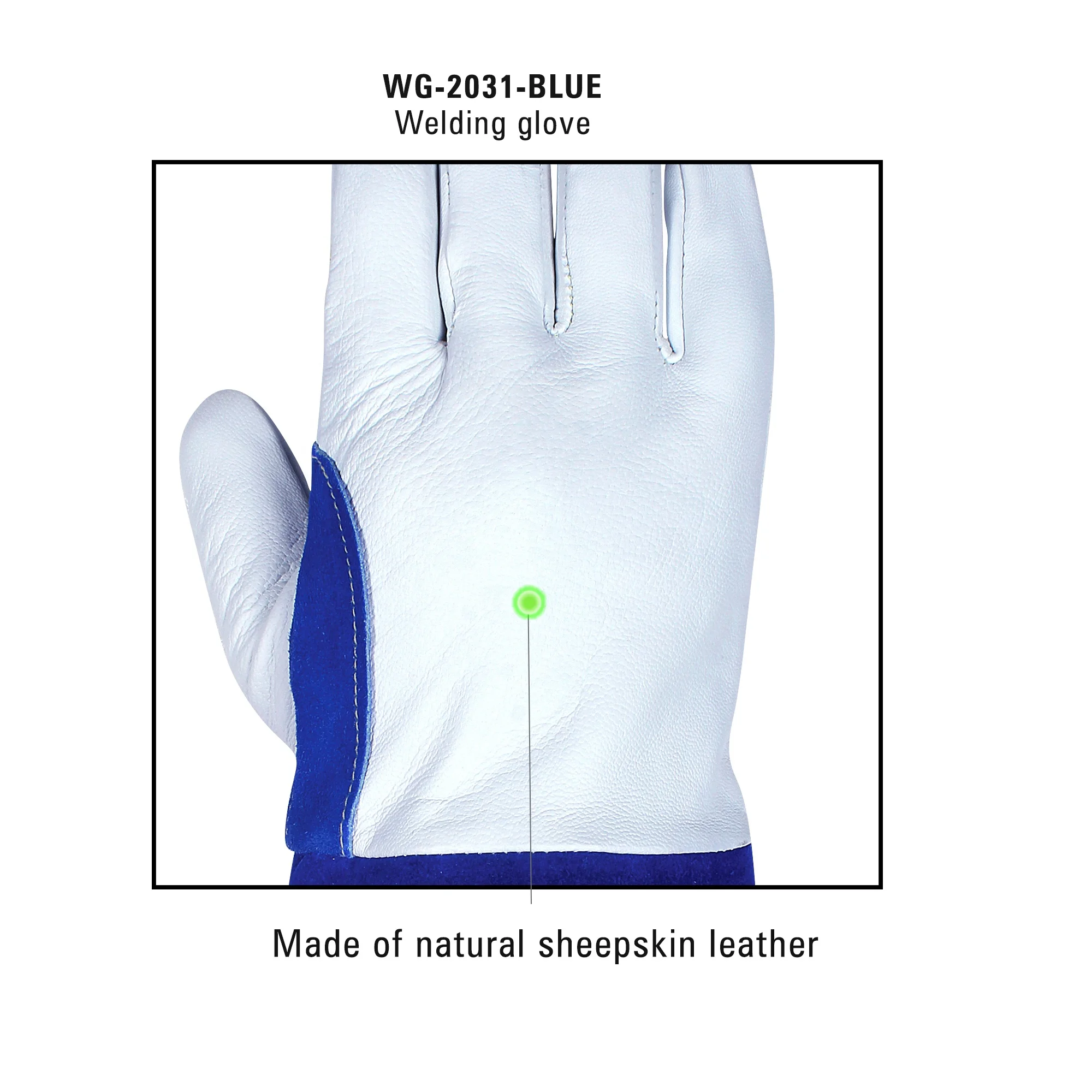 Blue Welding Gloves Spark Proof Welders Gloves for TIG Arc Reusable Flexible Sheepskin Leather Welders Gloves