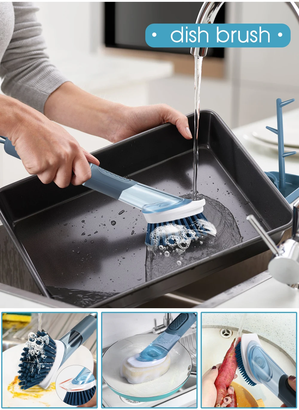 Hot sale Dish Brush Cleaning Brush Useful Kitchen Scrubbing Hand Small Cleaning Dish Brush No Harm to Hand