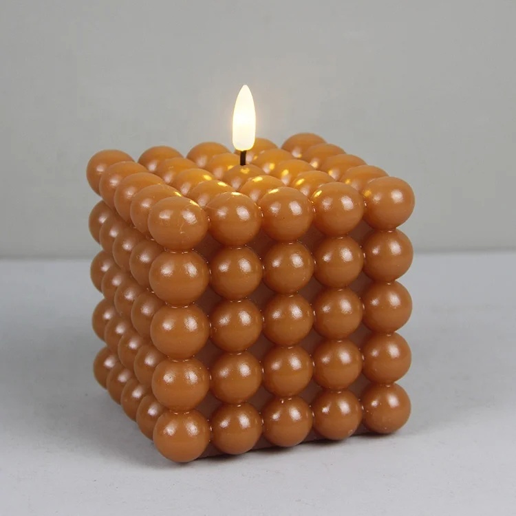 Home decorative elegant real wax flickering battery bubble flameless led candle with 3D real flame