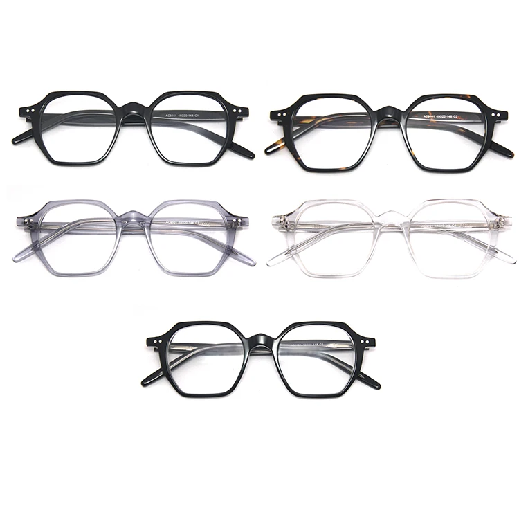 Handmade Acetate Eyewear Unique Progressive Eyeglasses Lenses Clear Frame Sunglasses Adult Size