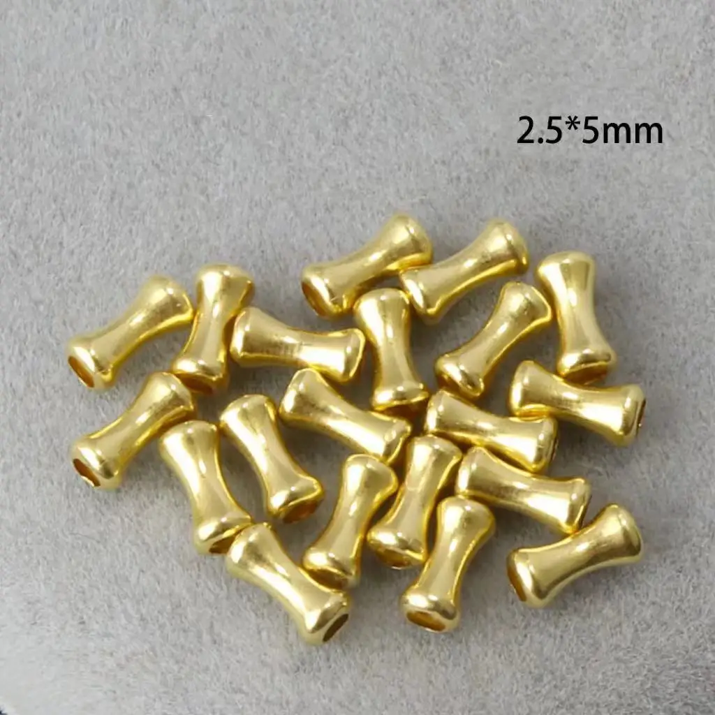 18K Gold Beads for Jewelry Making Spacer DIY Pearl Accessories Component Findings