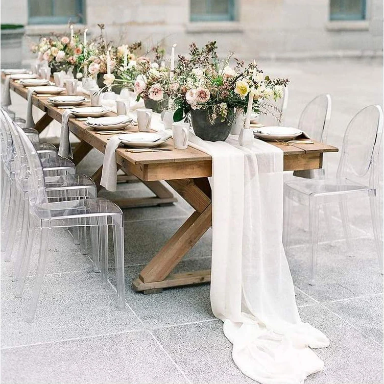 100% cotton Cotton Gauze table Runner Wedding  table runner Cheese cloth Dinner decoration tablecloth