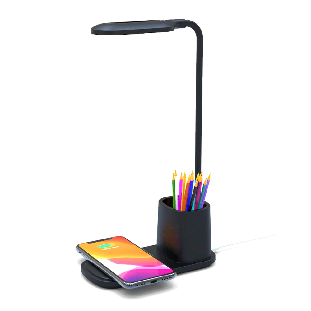
2021 Popular Type-C Desk LED Office School Desk Lamp White Wireless Charger 