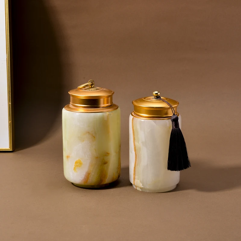 top sale yinhe stone unique design luxury marble onyx Incense stick Holder with Glass Ash Catcher anti-ash Incense Burner set