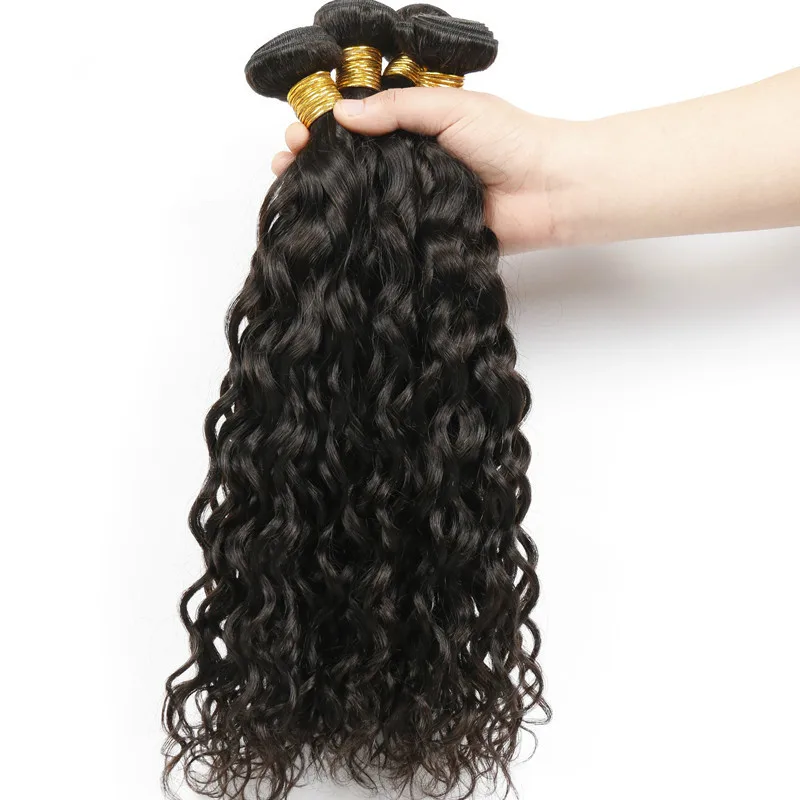 30 40 Inchrgineweave Bundles Extension Water Wave Human Hair Brazilian Hair Wet and Wavy Brwigsian Hair Bundle Bulk Straight