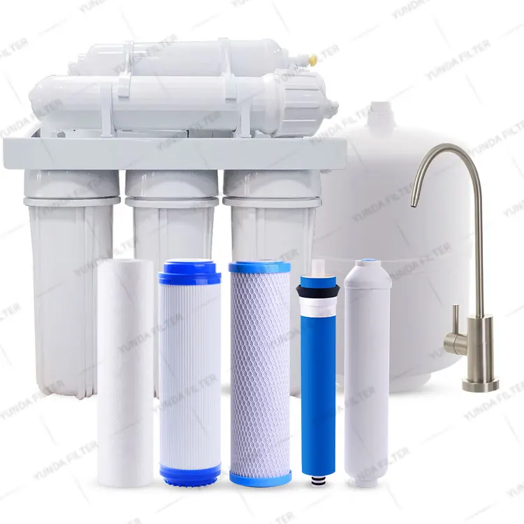 PP GAC CTO Water Filter Replacement Under Sink 75 100 GPD 5 Stage Home Use No Pump RO Filter System