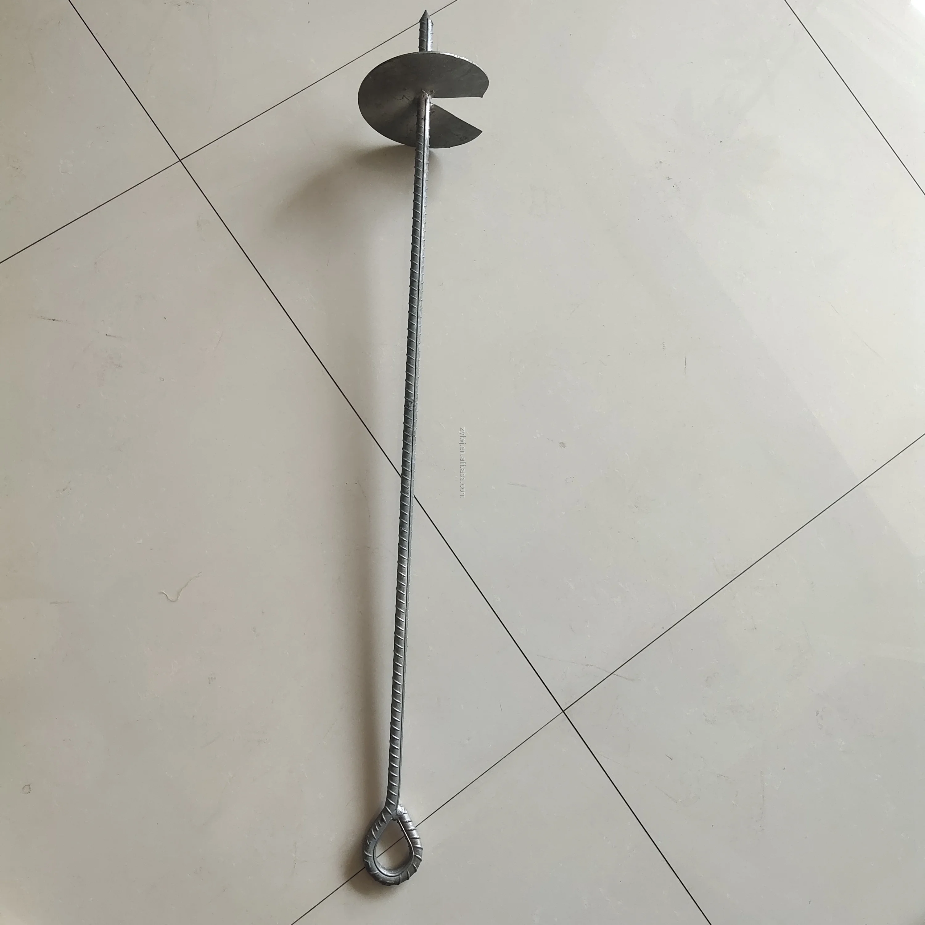 Helix galvanized earth anchor