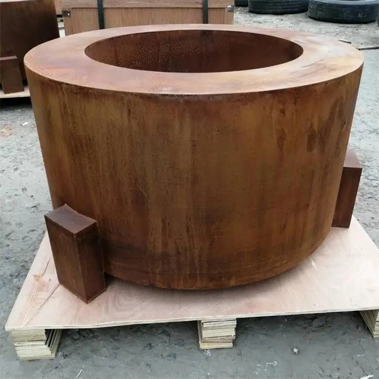 Factory Price Camping Outdoor Wooden Burner Heating Corten Steel Fire Pit With Cooking Grill