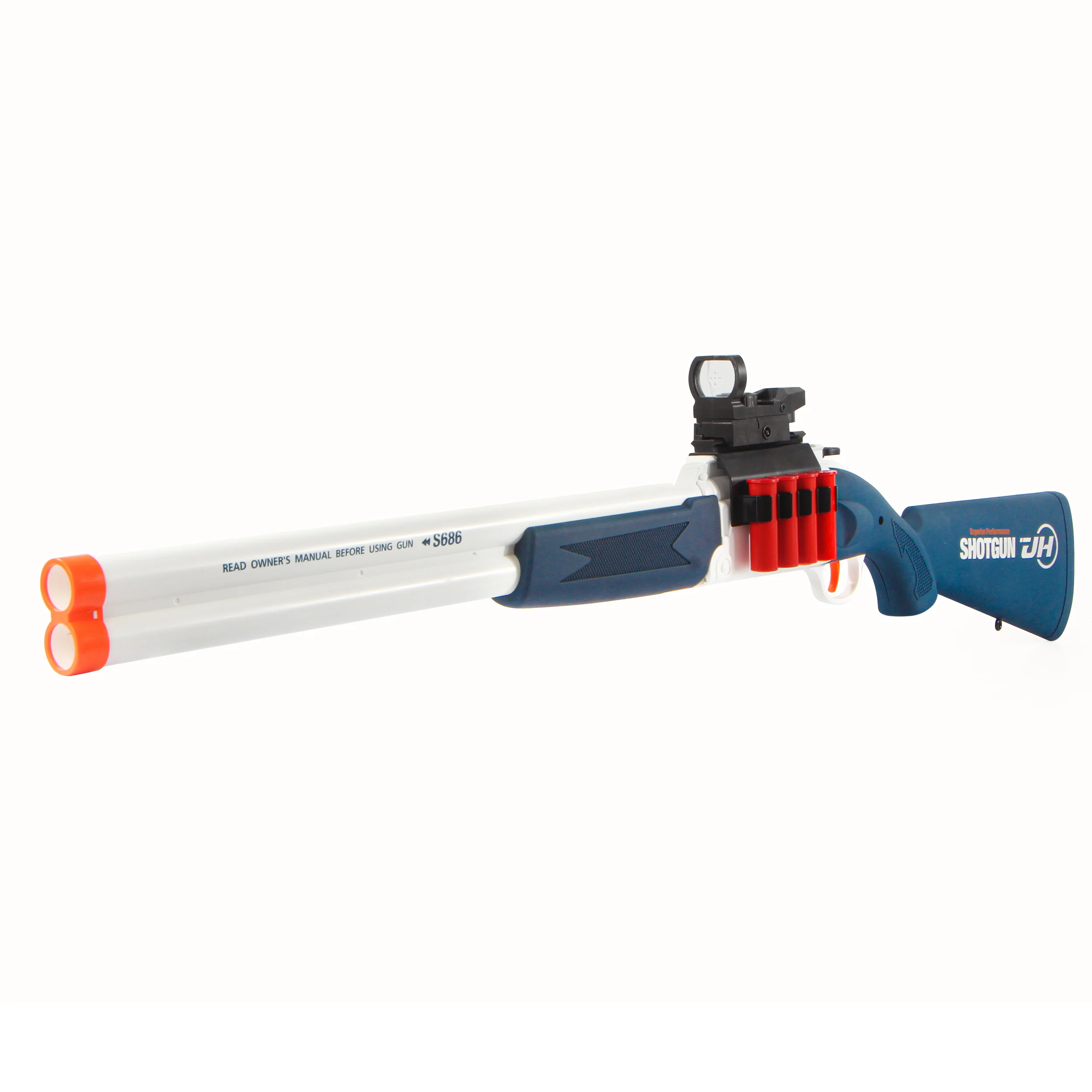 Double-barreled Soft Air Gun Safe Playing Soft Bullet Blaster Plastic Shell Ejection Toy Soft Bullet Gun