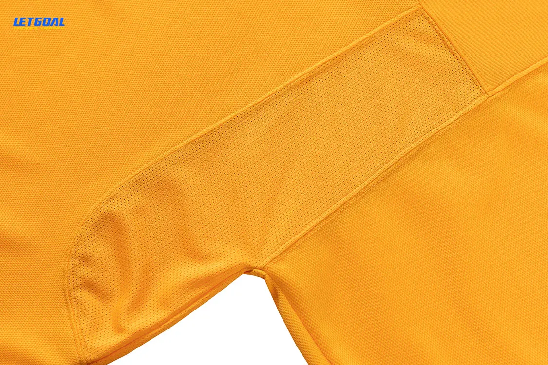 Custom Neck Collar Double Material Team Set Practice Blank Yellow Ice Hockey Practice Jersey