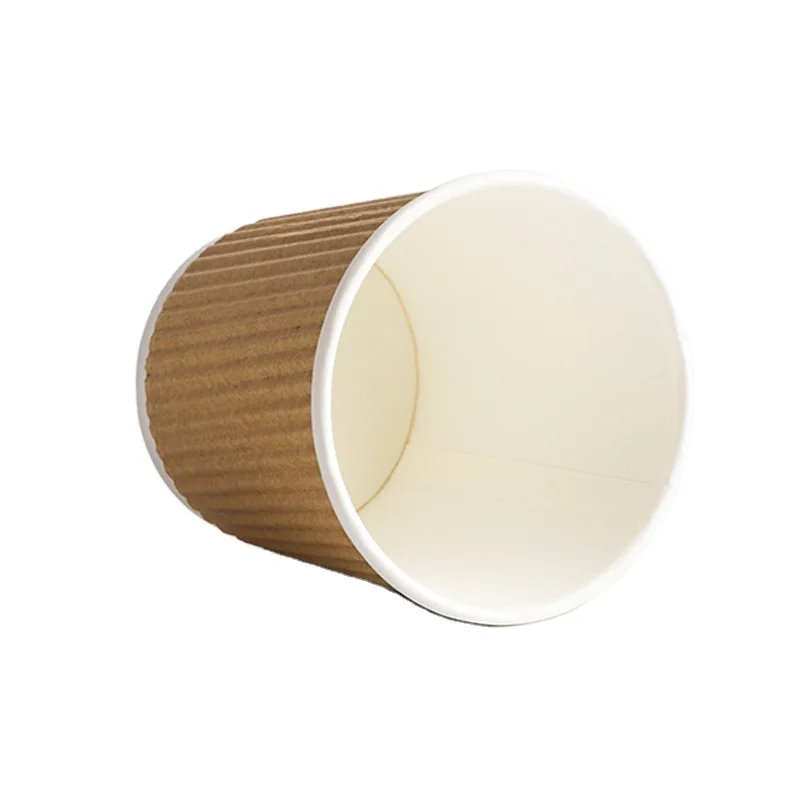 eco friendly disposable 10 oz ripple wall  raw material paper foam cup with coffee sleeve and 80 mm lids