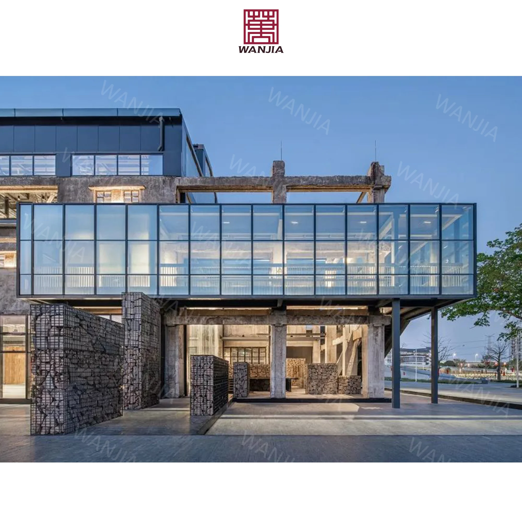 Luxury commercial building mall facade mirror glass curtain wall Heavy exterior exposed aluminum curtain wall