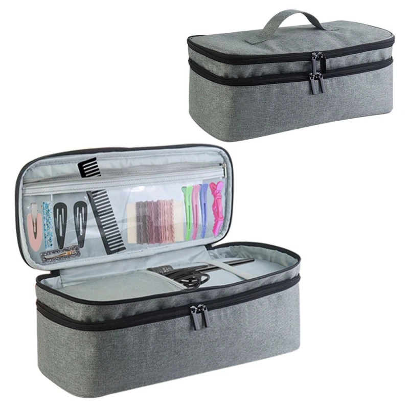 Double-Layers Travel Carrying Storage Bags For Hair Curler Hair Dryer Organizer Bag