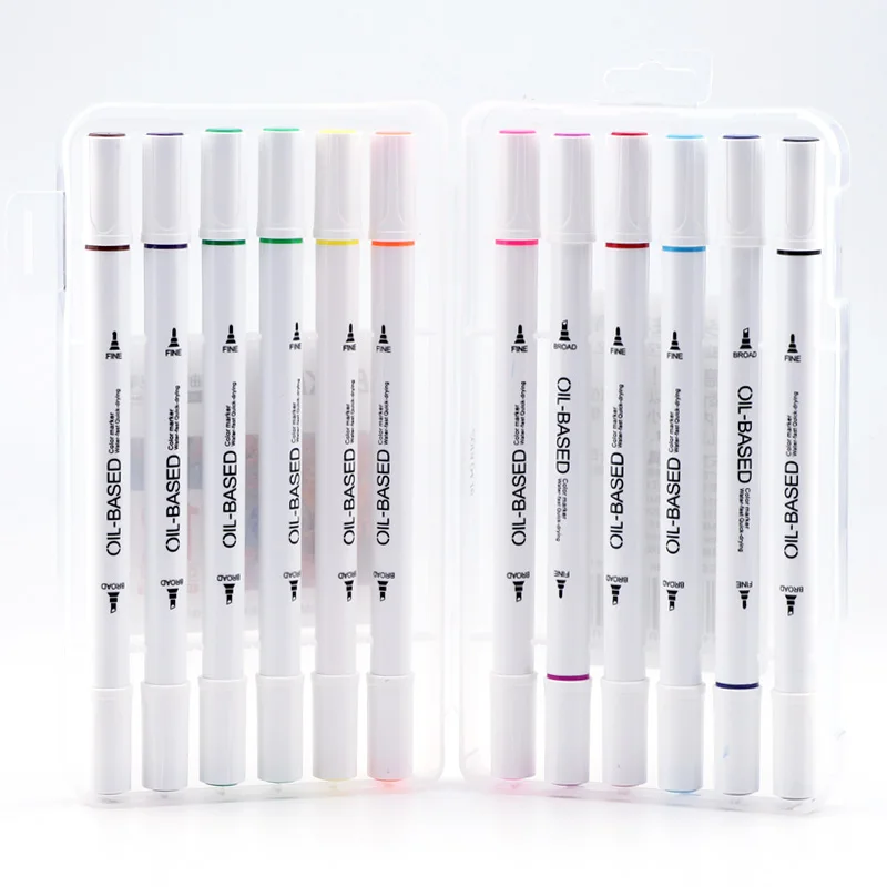 Multiple Colour Paint Marker Pen Set 12 Pack Water Color Marker for Artist Real Brush