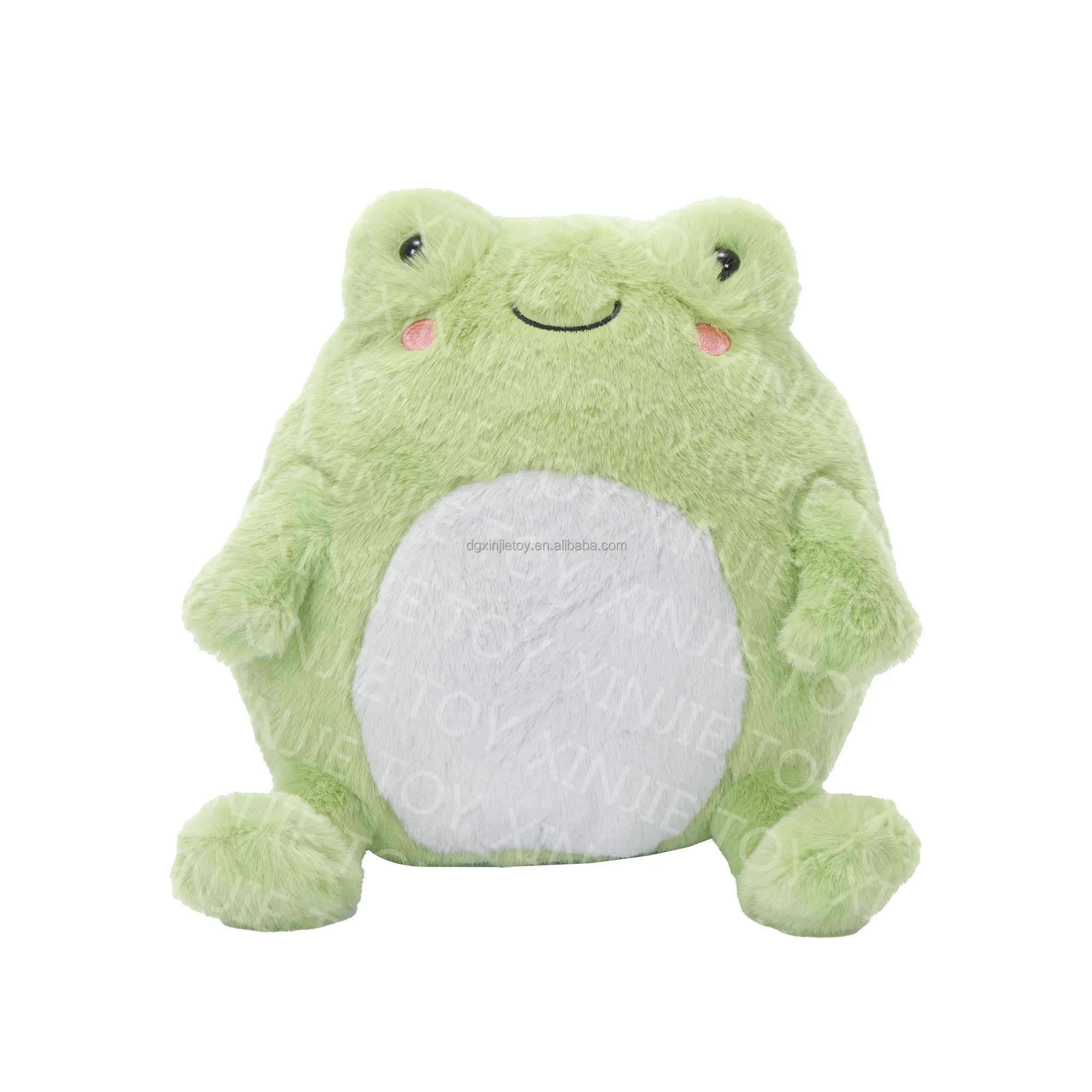 Customized professional Light green frog plush cushion Cartoon frog soft cushion Custom frog stuffed cushions