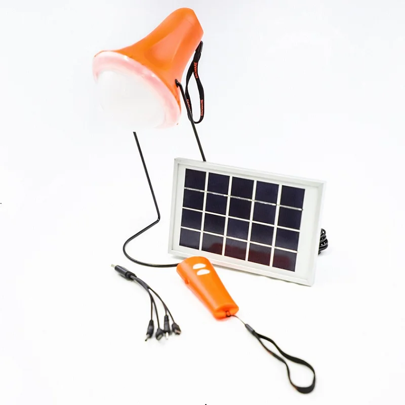Portable led solar lantern with 3W solar panel and remote controller