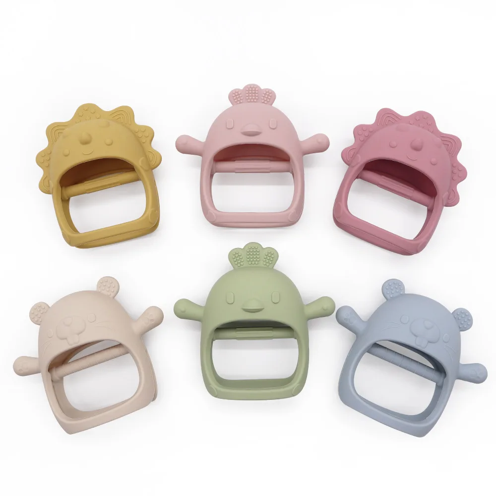 Baby teether easy to carry Baby chew-proof hand mitts silicone