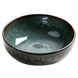 Japan and South Korea style ceramic noodle bowl Glazed fruit salad bowl ceramic soup bowl