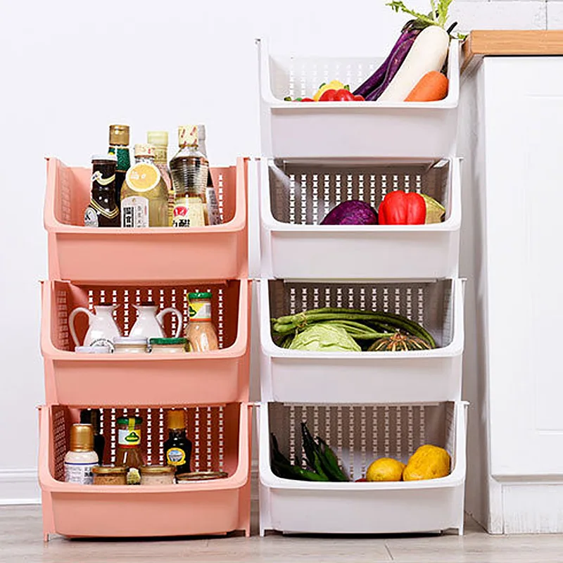 Wholesale price vegetable storage rack multi-color kitchen shelves rack multilayer storage