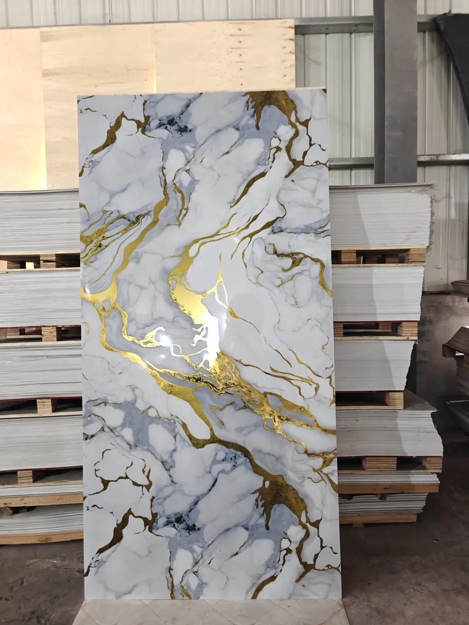New arrived 4x8 Imitations marble UV wall panel Gloss Laminates artificial marble plastic sheet pvc wall panel manufacturer