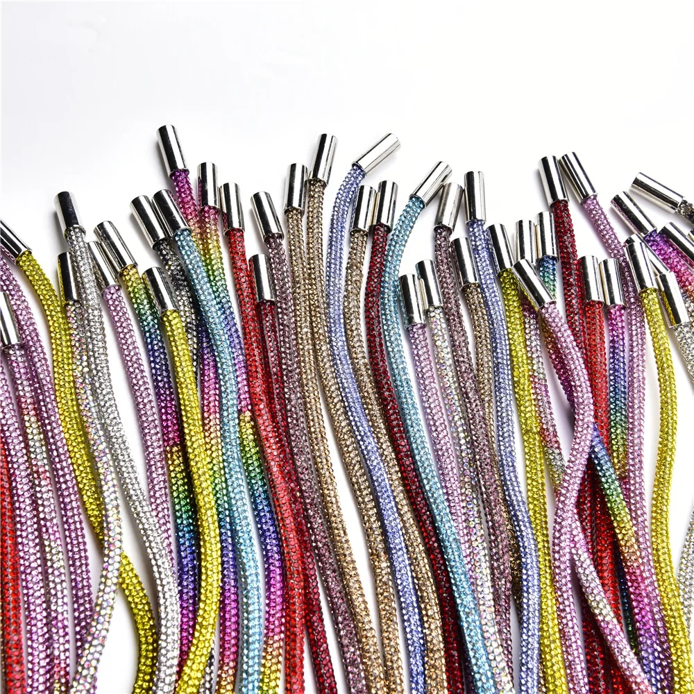 Round Rhinestone Rubber Hose Diamond Tube Trimming Jewelry Shoelace Crystal Drawstring Diy Trouser Hoodie Rope Clothing