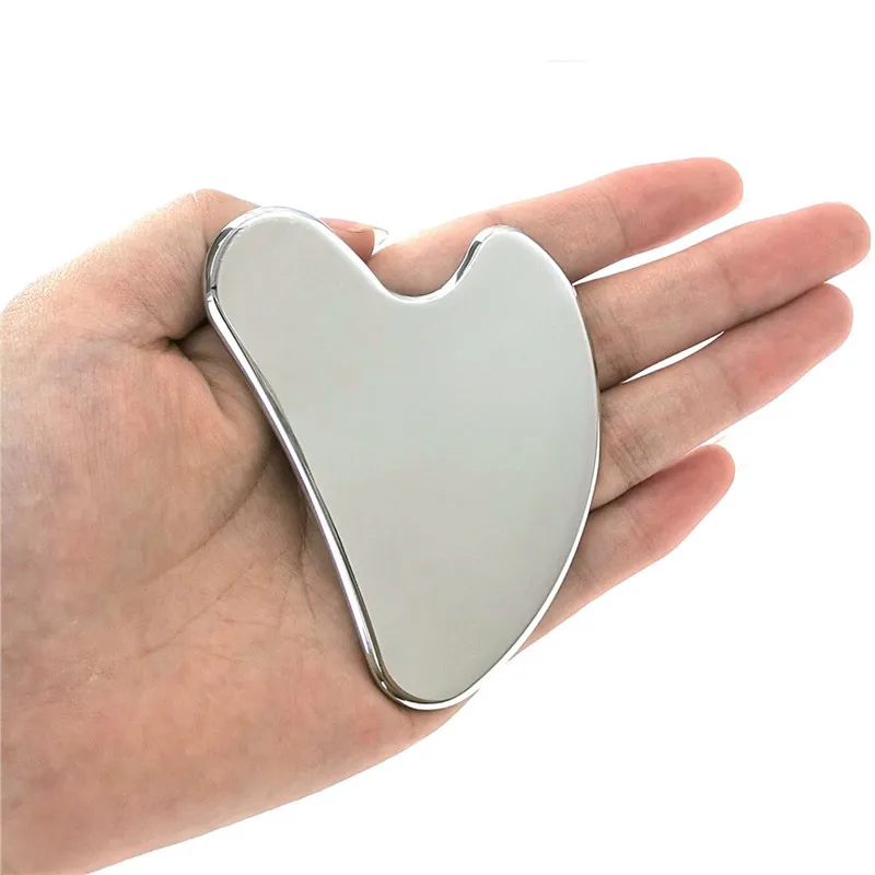 Gua Sha Tool Stainless Steel for Facial Massage Anti-aging Skin Tightening Face Lift Cooling Metal Contour-puffiness Reduction