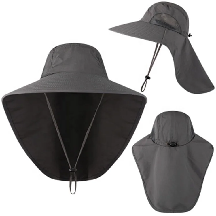2021 Outdoor Dry Fast UV 50+ Sun Protection Fishing Flap Hat Neck Protection Cap with Big Sun Shield Mask