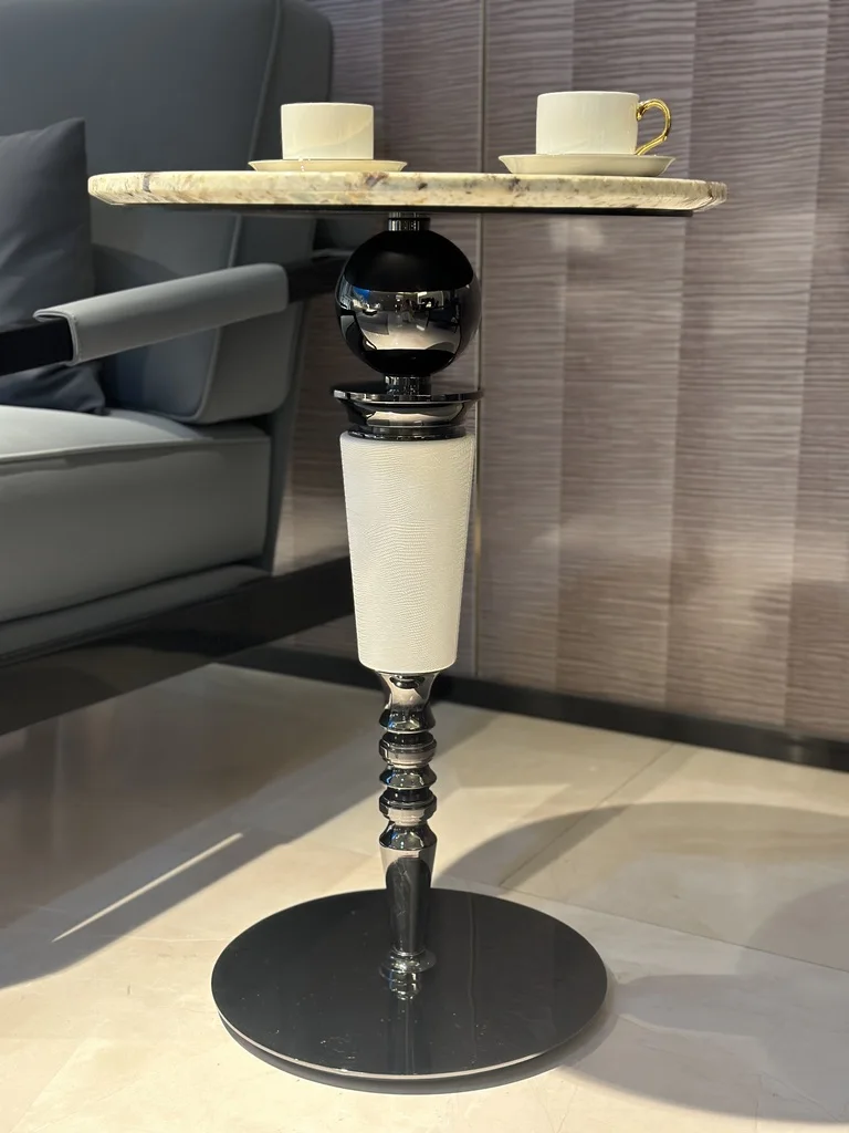 Creative Light Luxury Classical Coffee Table Pandora Natural Marble round Corner for Living Room Sofa Side Several