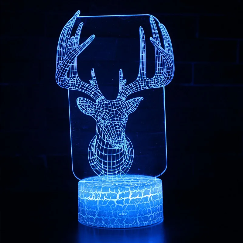 Night light Christmas 3D nightlight series LED remote control touch crack Eve