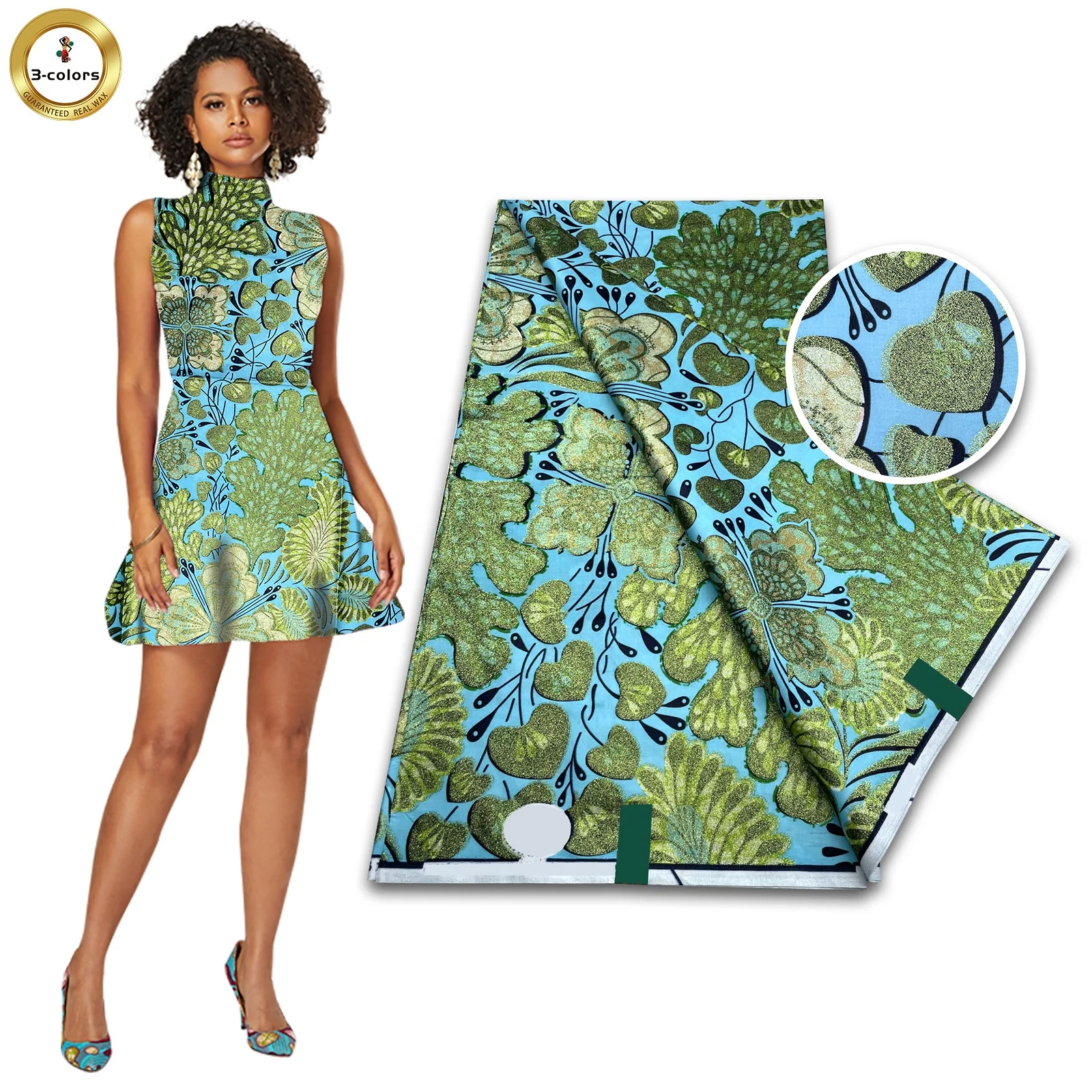 High quality wax Grand 100% cotton soft material African wax prints glittering Grand wax