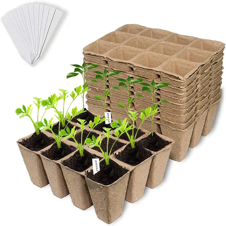 Hot Sell Biodegradable Round 16 Holes Customized Square Garden Seedling Nursery Paper Pots for Plants