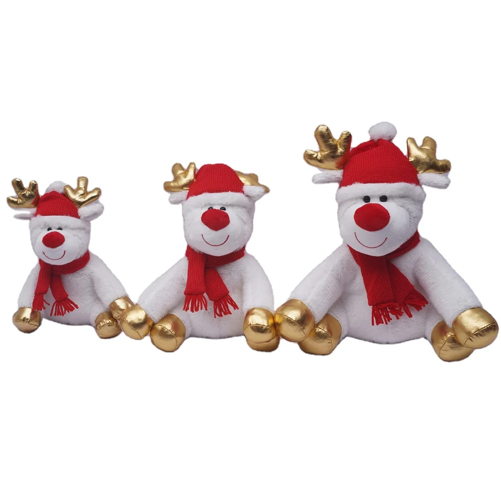 colorful Plush Christmas Camel Animal Toy with Hat and Scarf Filling Plush Camel Animal High Quality Toy Plush Reindeer Toy
