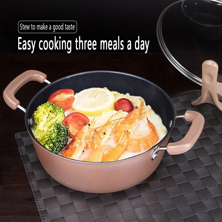 5 Enamel Pots And Pans Set Decorative Cast Iron Non Stick Cookware Set