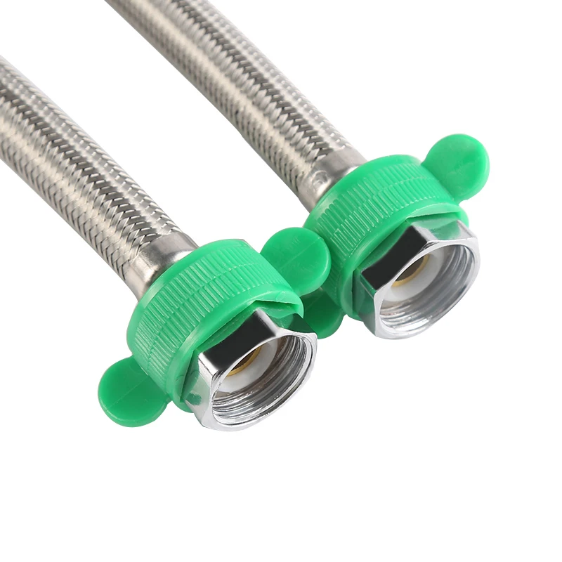 50cm flexible toilet connector stainless steel 304 braided hose with green plastic spanner
