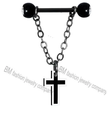 Черное перекрестное привлекательное крутое кольцо для сосков ювелирное изделие для пирсинга тела