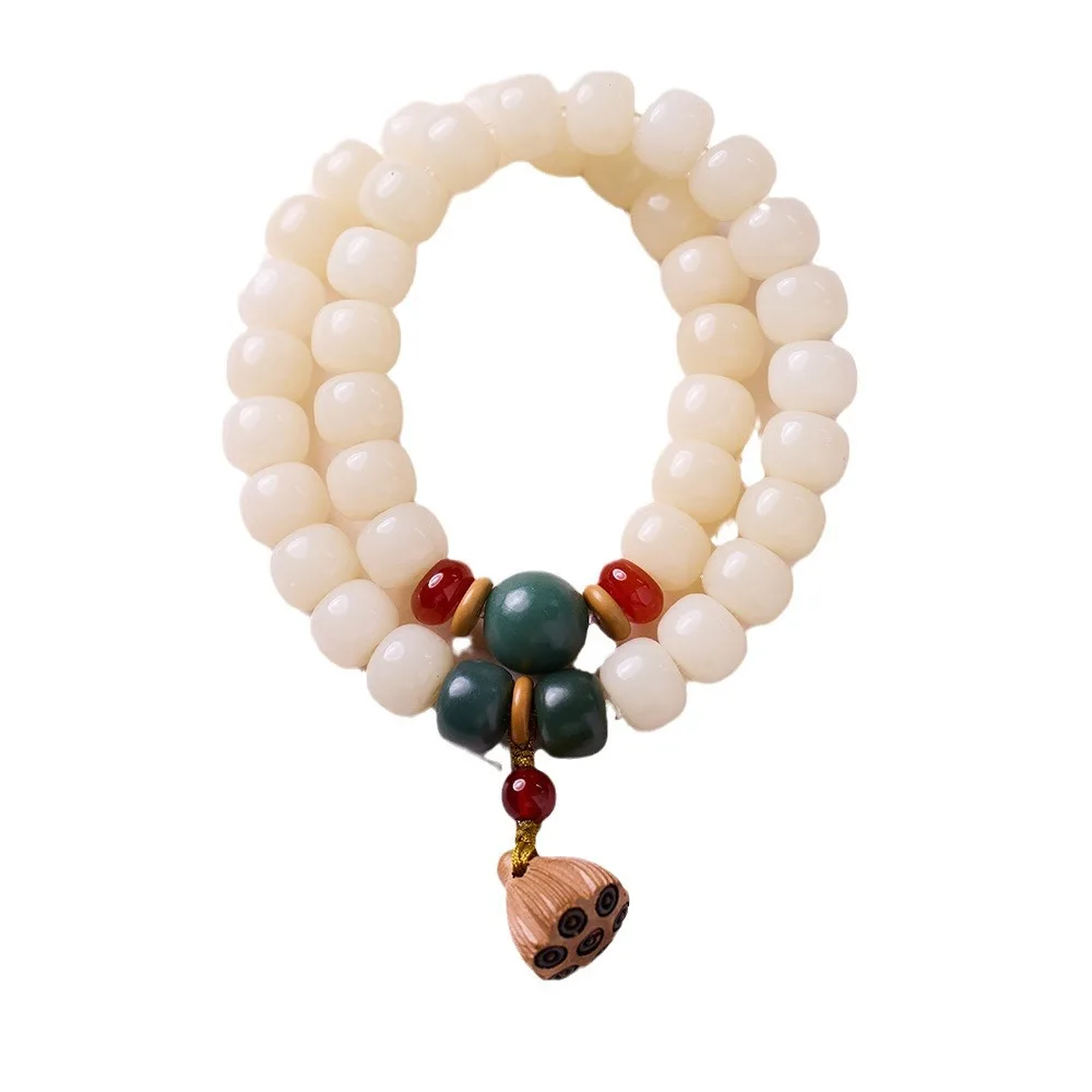 Белый нефритовый браслет из корня Бодхи висячий браслет для друзей