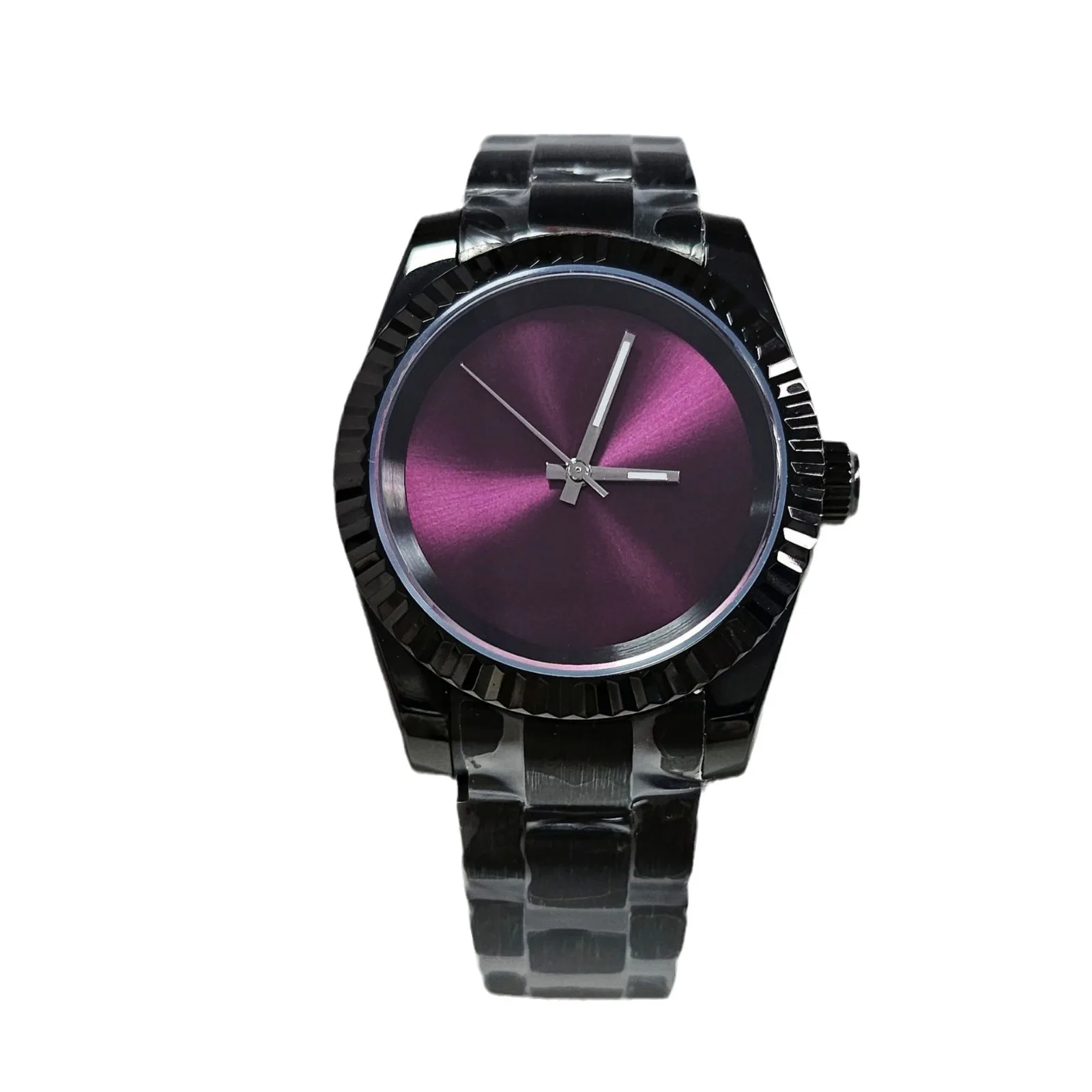 Men Watch 39mm Vintage no logo Dial Retro Business Luxury Sapphire NH35 Automatic Mechanical Carving Fluted Bezel Men watch