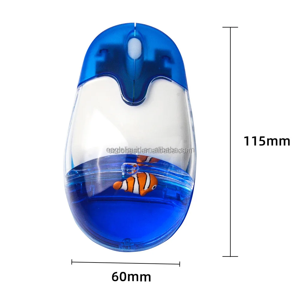 New Product OEM Custom Blue Toot Blue Water Liquid Mouse for Laptop