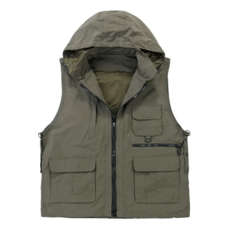 custom logo Summer autumn quick dry waterproof outdoor volunteer fishing multi pocket vest men
